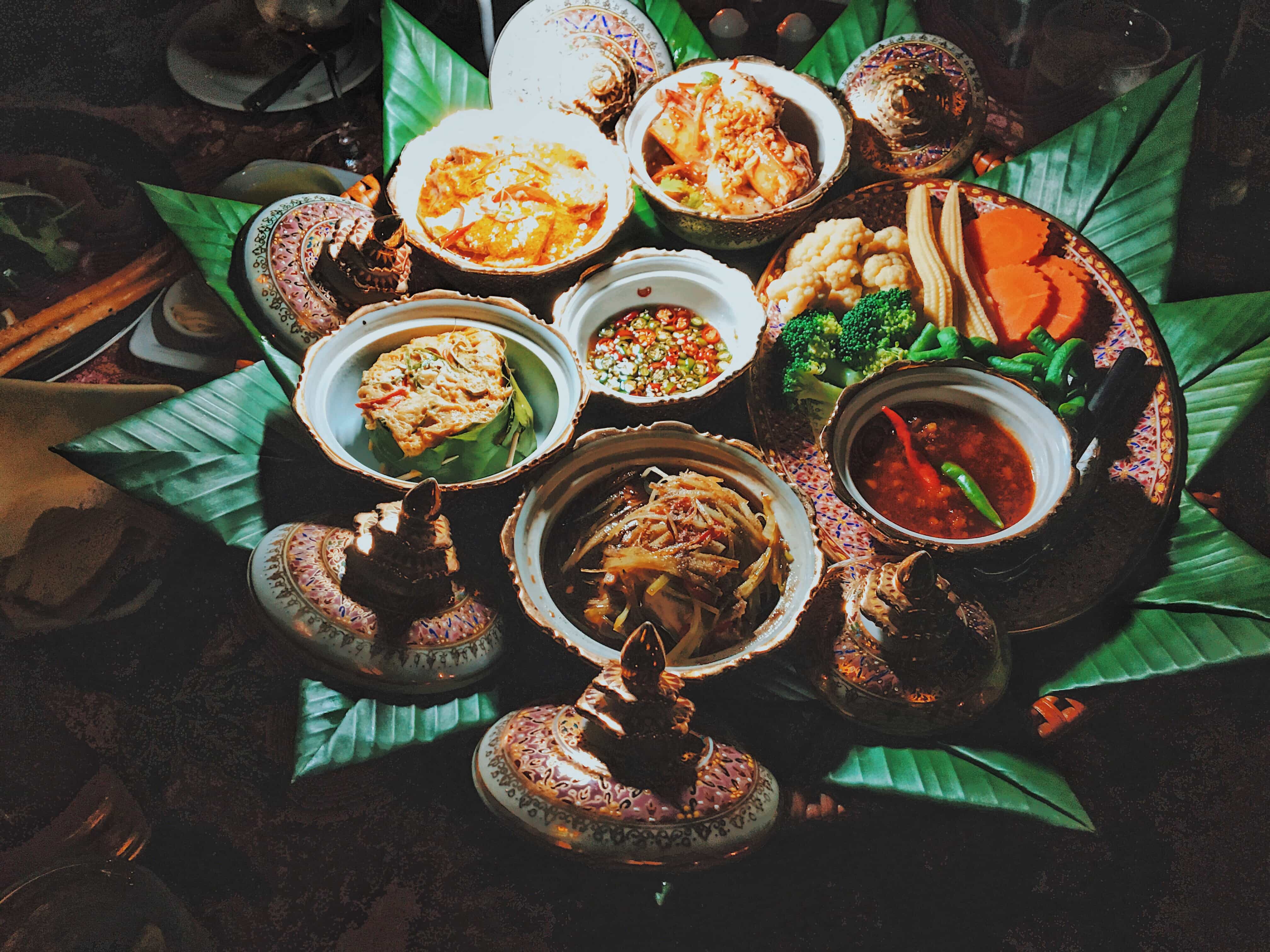 6 Tourist Traps to Avoid in Phuket And How To Avoid Them, Royal Kantoke, set dinner for two, with authentic Thai dishes served in Poppies Restaurant, Koh Samui Thailand.