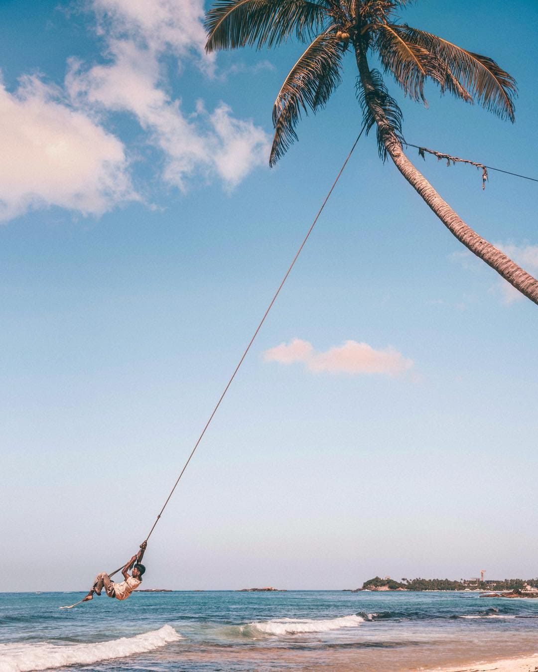 instagrammable places in Sri Lanka, palm tree in Dalawella beach