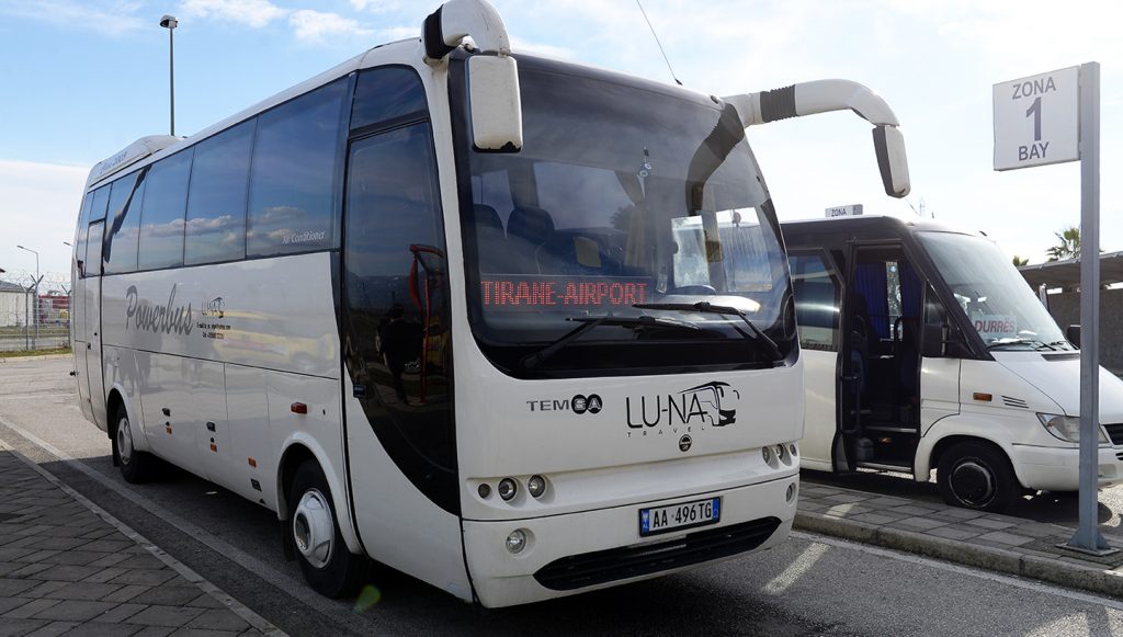 LUNA Travel Bus, tirana airport to city, tirana airport to city center, tirana airport bus, How To Get From Tirana Airport to City Center
