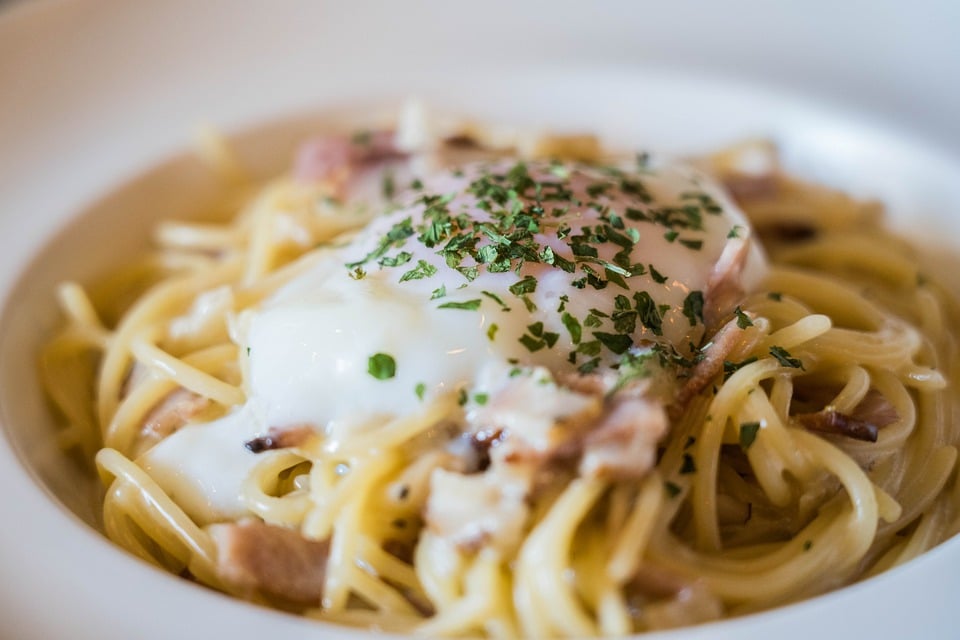 Pasta Carbonara, 
Italian Food, Italian cuisine, traditional Italian food, food in Italy, Italian dishes , Best Italian Food