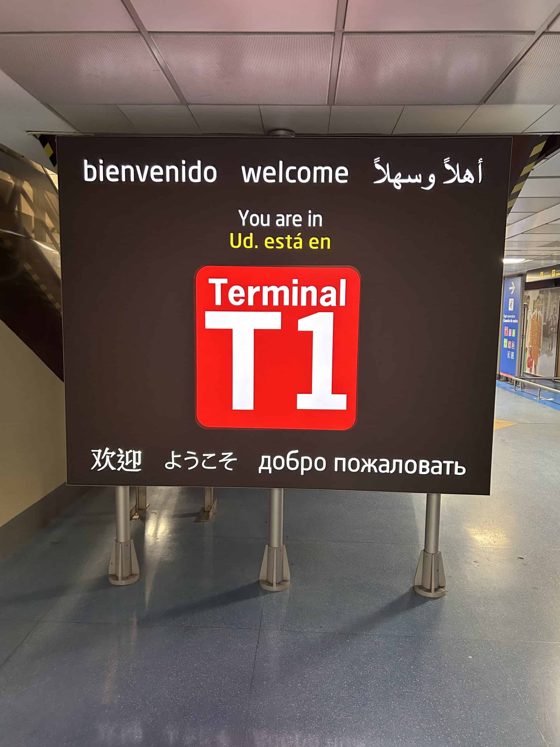This is Rachel arriving in Terminal 1 of Adolfo Suárez Madrid-Barajas Airport this year, from a quick stopover in Kuwait. (Sim Card Madrid Airport, Sim Card Madrid)