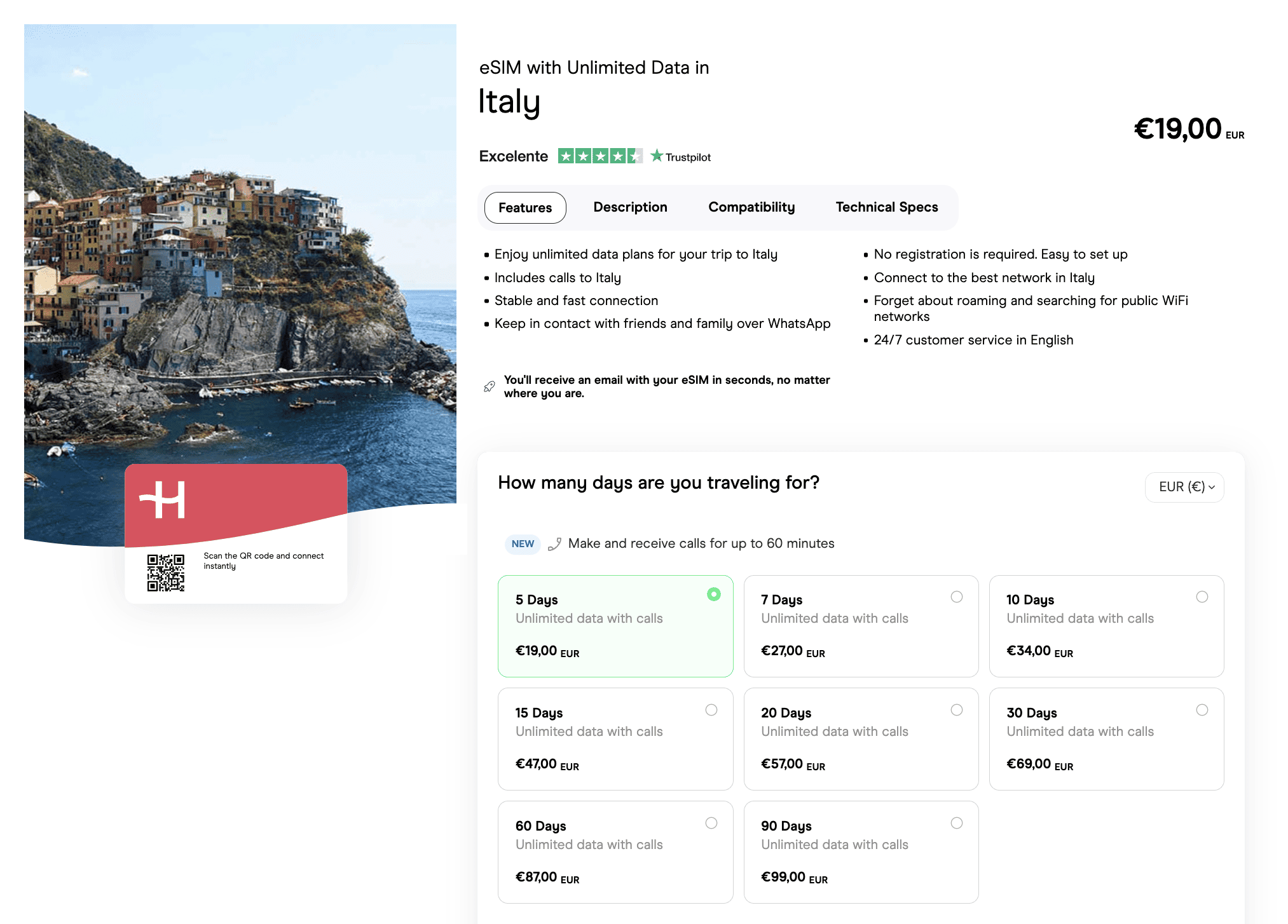 Holafly Italy, eSIM Italy Unlimited Data, Italy eSIM Data, Best eSIM for Italy, best Italy eSIM 