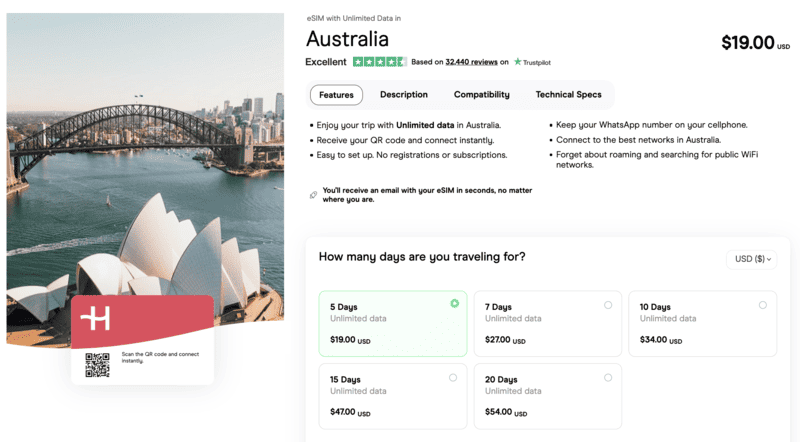 HOLAFLY ESIM AUSTRALIA,