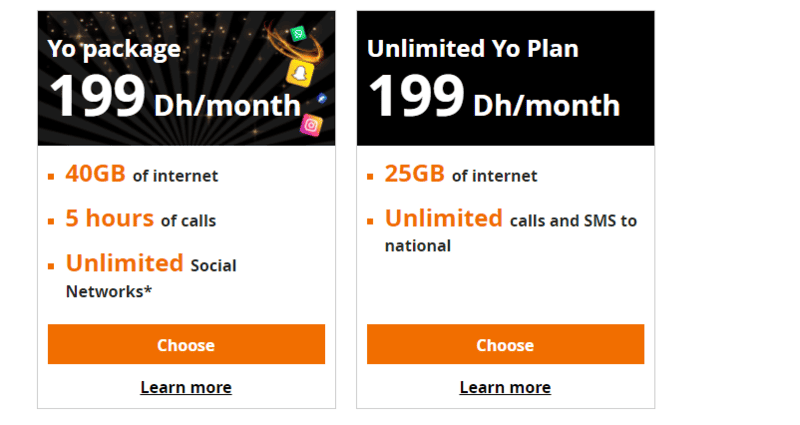 Orange Casablanca sim card, 