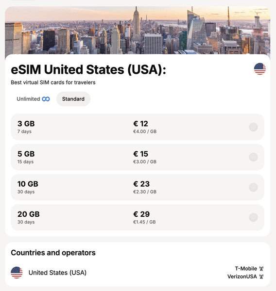 Comparing Yesim vs Airalo - Which is Better? 3 Yesim vs Airalo - Yesim USA