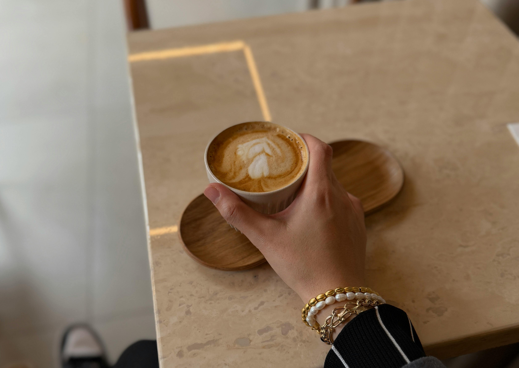 drinking cappucino 6
